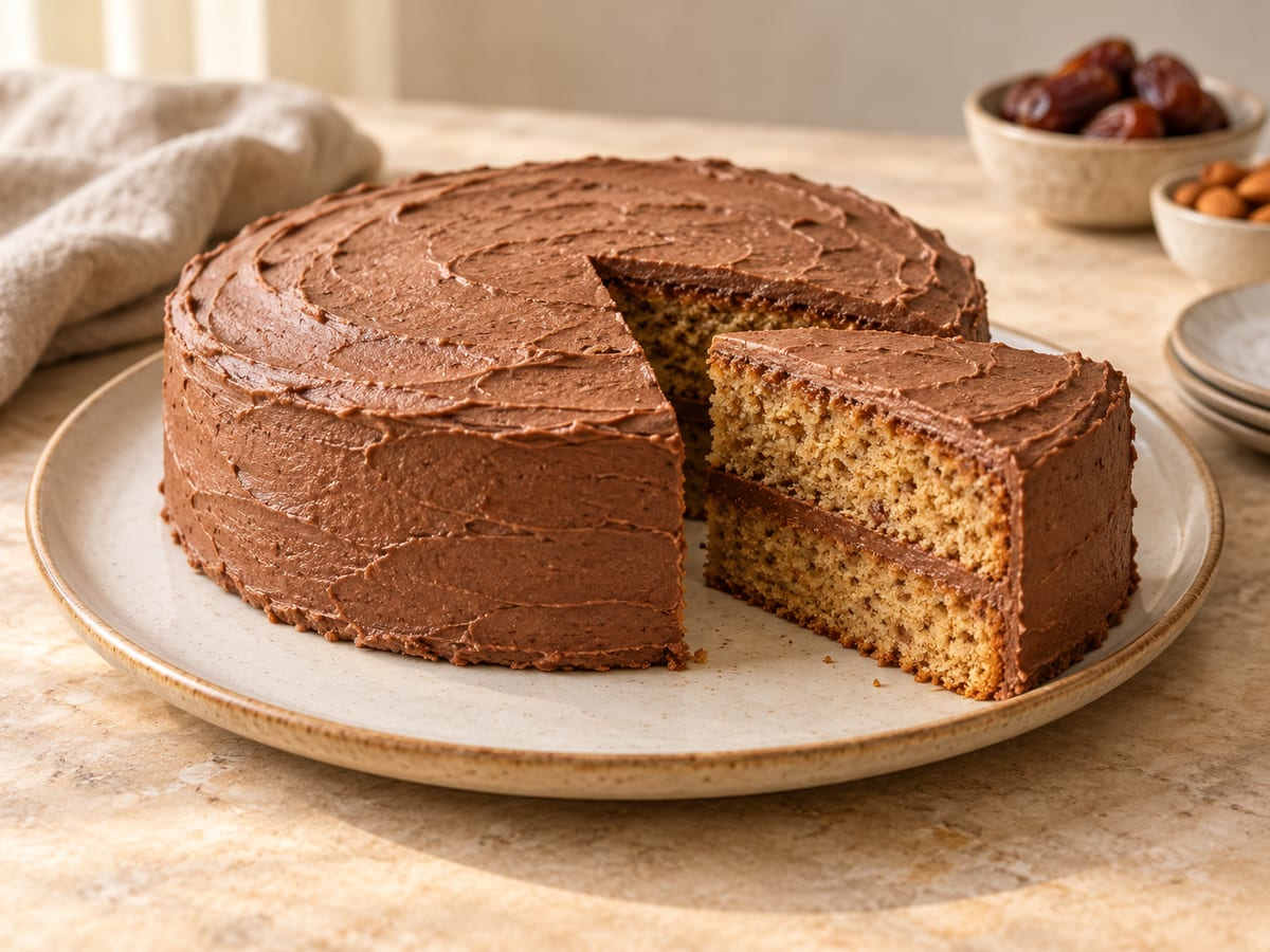 Dattelkuchen mit Schokocreme